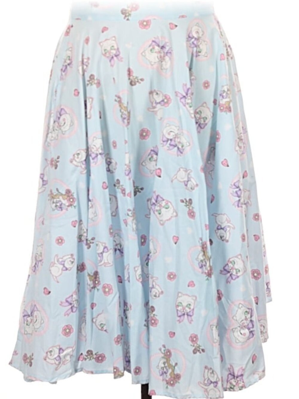 Hell Bunny cute cat kitten light blue retro swing skirt, size Medium